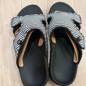 Kids Striped Black and White Sandals